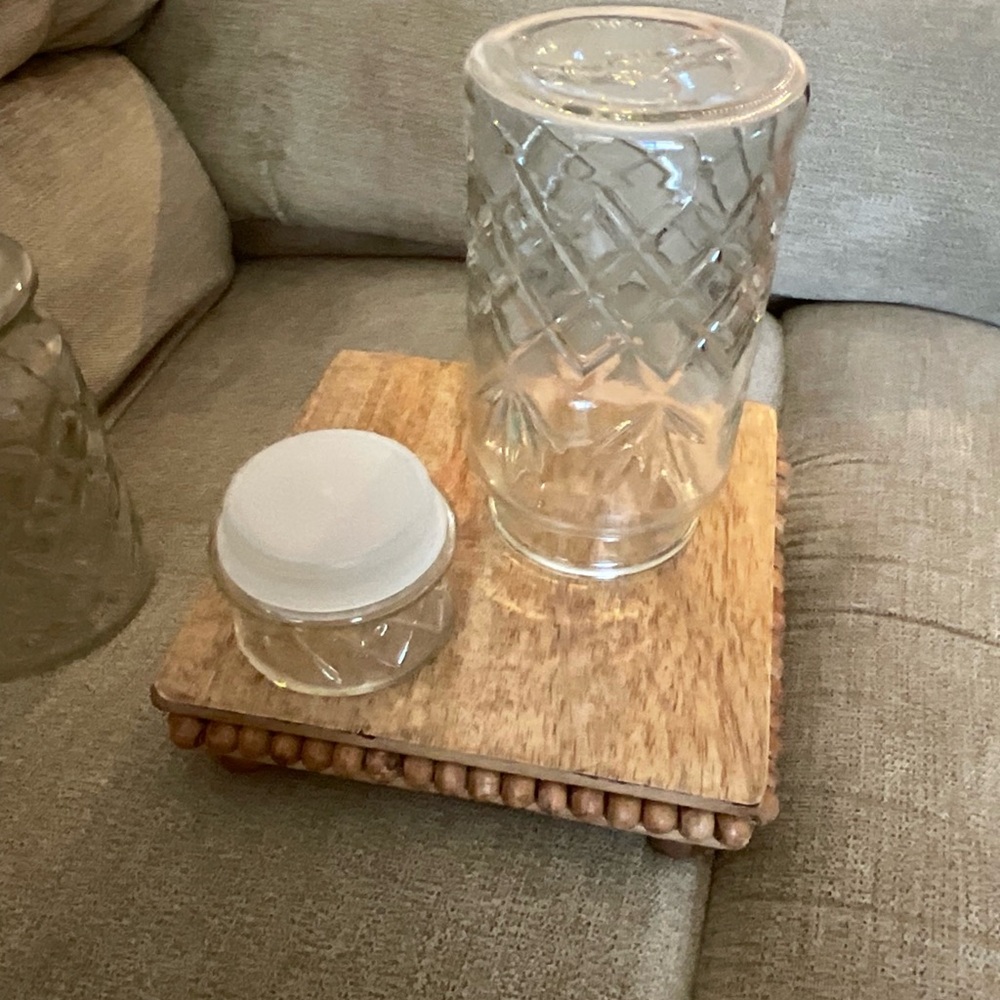 Vintage 1983 & 84 Mr. Peanut Clear Glass Canister Planters Jars W Lids - Picture 15 of 16